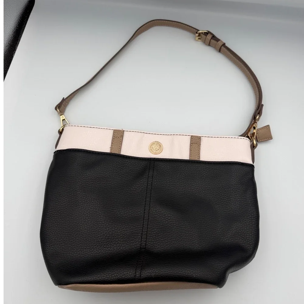 Anne Klein Shoulder Bag Womens Medium Black Cream Good